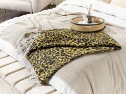 Manta Com Padrao Leopardo Castanho E Preto 130 X 170 Cm Jamune