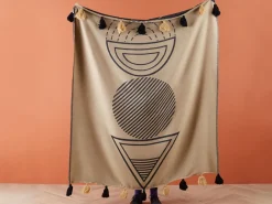 Manta Creme E Preta 130 X 170 Cm Thumki