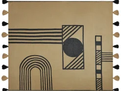 Manta Creme E Preta 130 X 170 Cm Thaprek