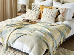 Manta De Algodao Verde E Amarelo 125 X 150 Cm Betali