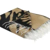 Manta Decorativa Creme E Preta 130 X 170 Cm Kudiya