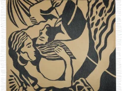 Manta Decorativa Creme E Preta 130 X 170 Cm Kudiya