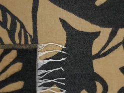 Manta Decorativa Creme E Preta 130 X 170 Cm Kudiya