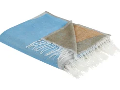 Manta Decorativa Creme E Azul 130 X 170 Cm Hakui