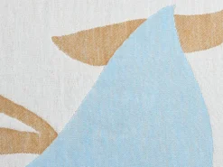 Manta Decorativa Creme E Azul 130 X 170 Cm Hakui