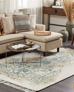 Manta Decorativa Em Algodao E Acrilico Creme E Laranja 130 X 170 Cm Salme