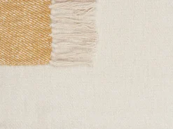 Manta Decorativa Em Algodao E Acrilico Creme E Laranja 130 X 170 Cm Salme