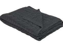 Manta Decorativa Em Algodao Cinzento Escuro 140 X 170 Cm Fethiye