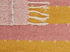 Manta Decorativa Em Algodao E Acrilico Vermelho E Amarelo 130 X 170 Cm Naikhu