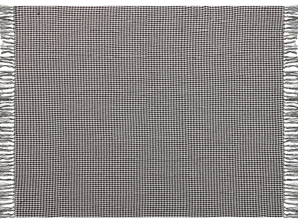 Manta Decorativa Em Algodao Preto E Branco 125 X 150 Cm Damek