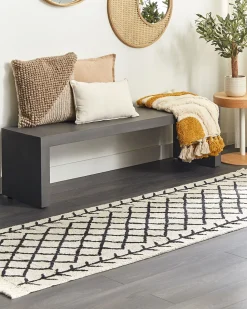 Manta Decorativa Em Algodao Creme E Laranja 130 X 180 Cm Mathura
