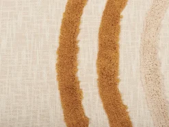 Manta Decorativa Em Algodao Creme E Laranja 130 X 180 Cm Mathura
