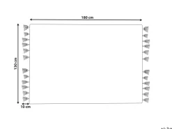 Manta Decorativa Em Algodao Creme E Laranja 130 X 180 Cm Mathura