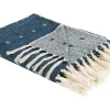 Manta Decorativa Em Algodao E Acrilico Azul Escuro 130 X 170 Cm Taari