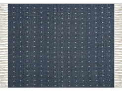 Manta Decorativa Em Algodao E Acrilico Azul Escuro 130 X 170 Cm Taari