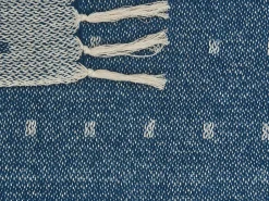 Manta Decorativa Em Algodao E Acrilico Azul Escuro 130 X 170 Cm Taari