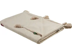Manta Decorativa Em Algodao Creme E Castanho 130 X 180 Cm Deoghar