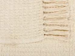 Manta Decorativa Em Algodao Creme 125 X 150 Cm Malu