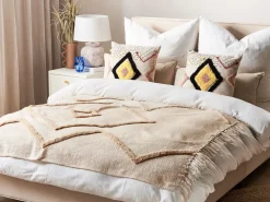 Manta Decorativa Em Algodao Creme 130 X 180 Cm Jaunpur