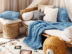 Manta Decorativa Em Algodao Azul Claro 125 X 150 Cm Khari