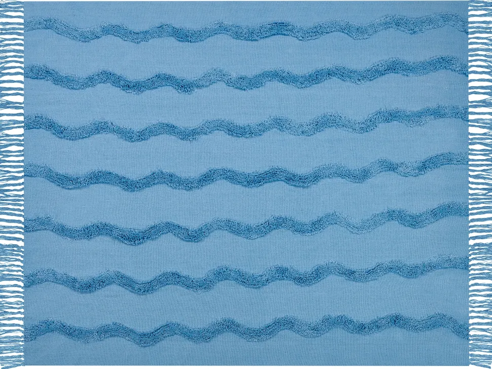 Manta Decorativa Em Algodao Azul Claro 125 X 150 Cm Khari