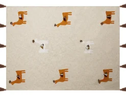 Manta Decorativa Em Algodao Creme E Laranja 130 X 180 Cm Khandwa