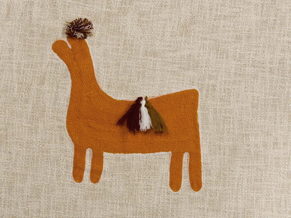 Manta Decorativa Em Algodao Creme E Laranja 130 X 180 Cm Khandwa