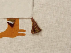 Manta Decorativa Em Algodao Creme E Laranja 130 X 180 Cm Khandwa