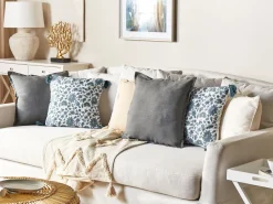 Manta Decorativa Em Algodao Creme 130 X 180 Cm Morbi