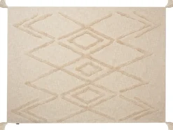 Manta Decorativa Em Algodao Creme 130 X 180 Cm Morbi