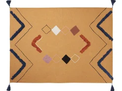 Manta Decorativa Em Algodao Laranja 130 X 180 Cm Shimla