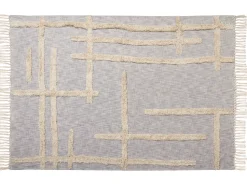 Manta Decorativa Em Algodao Creme E Cinzento 130 X 180 Cm Hospet