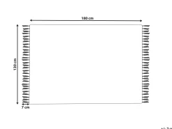 Manta Decorativa Em Algodao Creme E Cinzento 130 X 180 Cm Hospet
