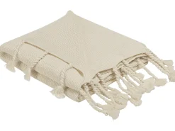 Manta Decorativa Em Algodao Creme 125 X 150 Cm Nazilli