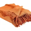 Manta Decorativa Em Algodao Laranja 125 X 150 Cm Khari