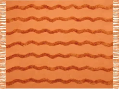 Manta Decorativa Em Algodao Laranja 125 X 150 Cm Khari