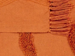 Manta Decorativa Em Algodao Laranja 125 X 150 Cm Khari