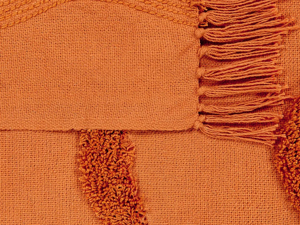 Manta Decorativa Em Algodao Laranja 125 X 150 Cm Khari