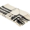 Manta Decorativa Em Algodao Branco-Creme E Preto 130 X 170 Cm Yuvali