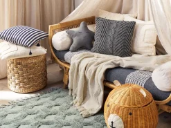 Manta Decorativa Em Algodao Creme 125 X 150 Cm Khari