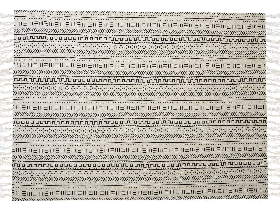 Manta Decorativa Em Algodao Preto E Branco 130 X 180 Cm Panvel