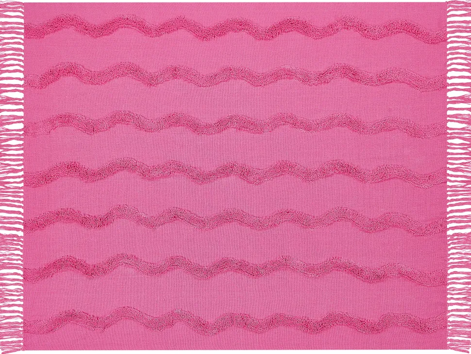 Manta Decorativa Em Algodao Rosa 125 X 150 Cm Khari