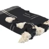 Manta Decorativa Em Algodao Preto 130 X 170 Cm Kulac