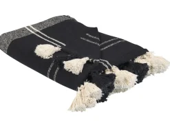 Manta Decorativa Em Algodao Preto 130 X 170 Cm Kulac