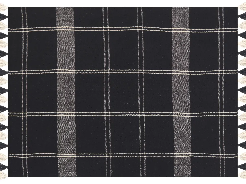 Manta Decorativa Em Algodao Preto 130 X 170 Cm Kulac