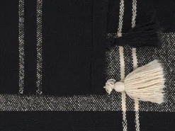 Manta Decorativa Em Algodao Preto 130 X 170 Cm Kulac