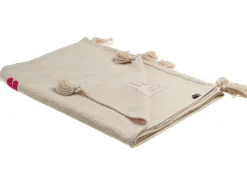 Manta Decorativa Em Algodao Creme E Rosa 130 X 180 Cm Nandyal