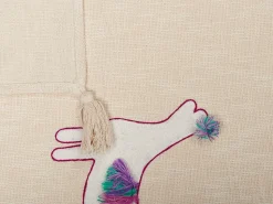 Manta Decorativa Em Algodao Creme E Rosa 130 X 180 Cm Nandyal