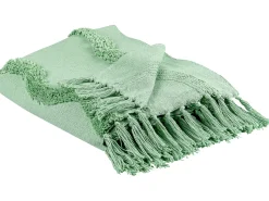 Manta Decorativa Em Algodao Verde 125 X 150 Cm Khari