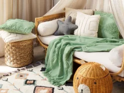 Manta Decorativa Em Algodao Verde 125 X 150 Cm Khari